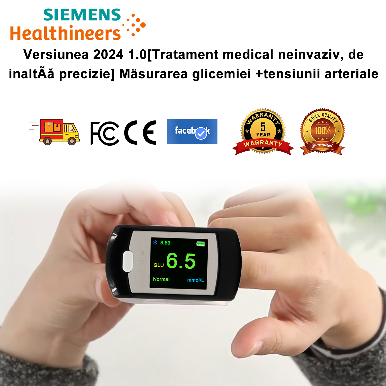 Versiunea 2024 1.0[Tratament medical neinvaziv, de inaltÃǎ precizie] Mäsurarea glicemiei +tensiunii arteriale